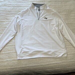New White Georgia Tech Peter Millar Perth Performance Quarter-Zip